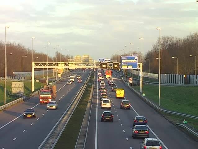 A9 highway during rush hour near Amsterdam in the Netherlands