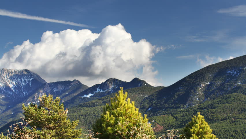 a panoramic timelapse of the amazing pyrenees mountain landscape