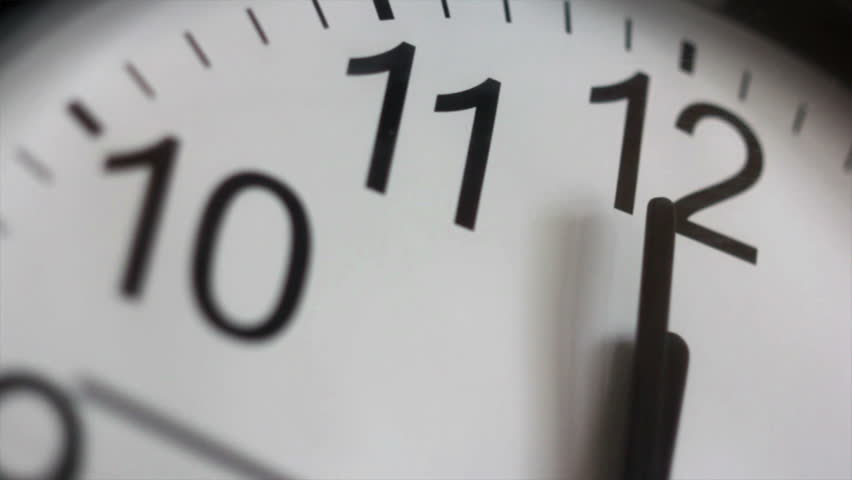 White office clock, Strikes Twelve