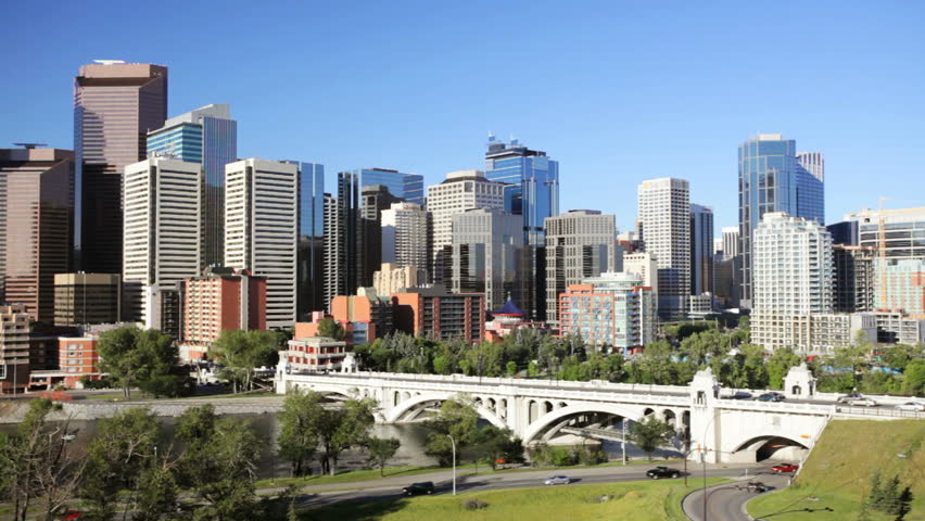 Traffic going into Downtown Calgary