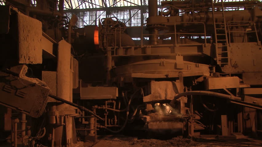 steel mill producing metal and cast iron
