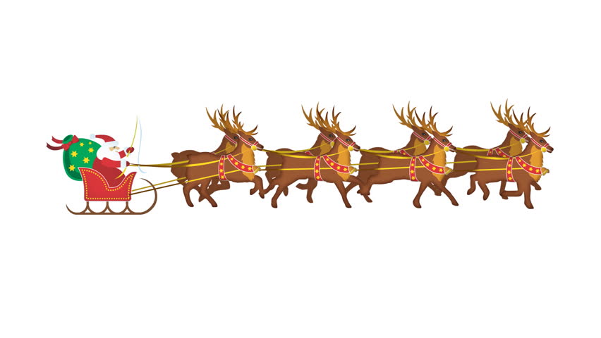 Santa with reindeer with alpha channel