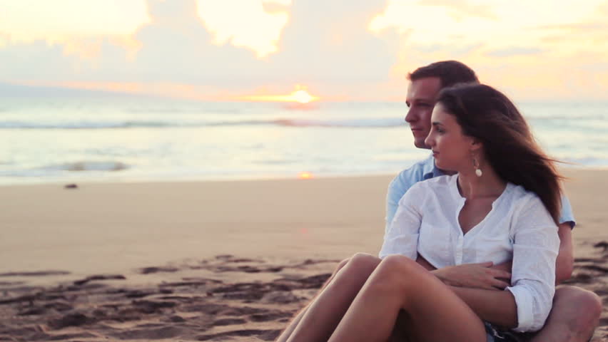 Nude Couple Kissing On Beach