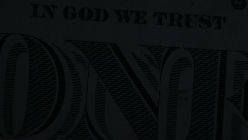 The banknote one dollar is scanned