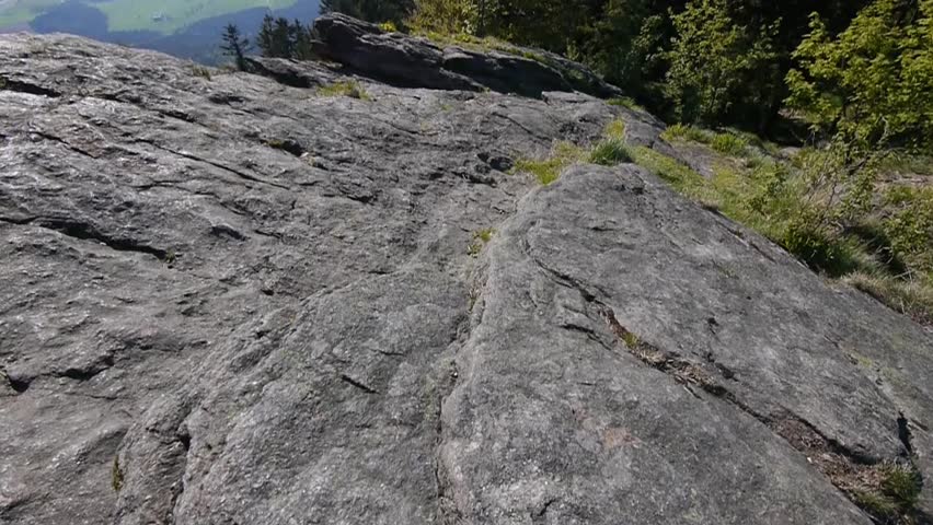 Rock, mountain, peak, cliff, Highlands, forest, trees, nature, aerial, Bavarian Forest, Bavaria, bird's-eye view