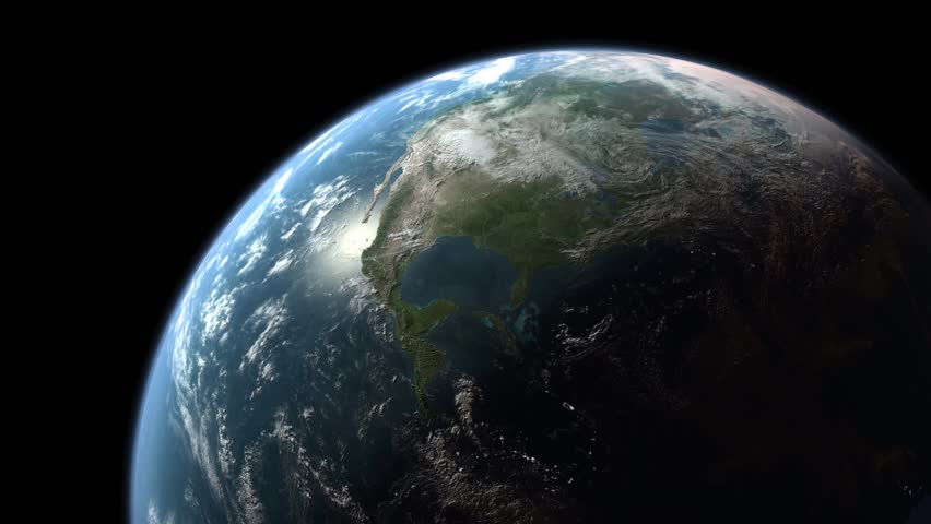 Realistic Earth rotating around its axis. (Loop, HD)