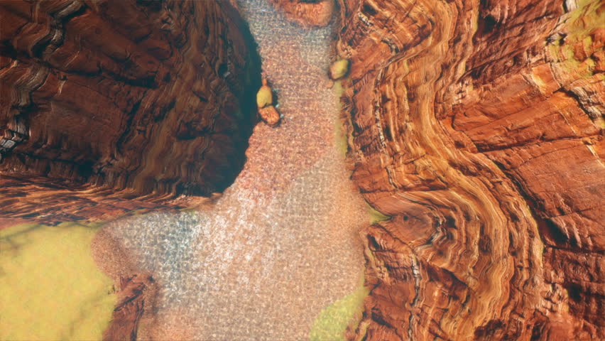 Red rock and River Camera Flying