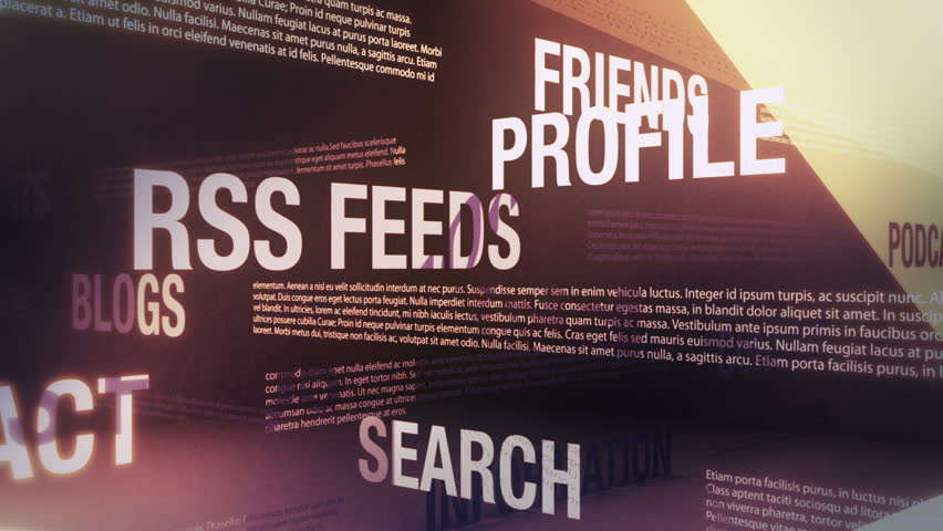 Social Media Related Words Animation Loop