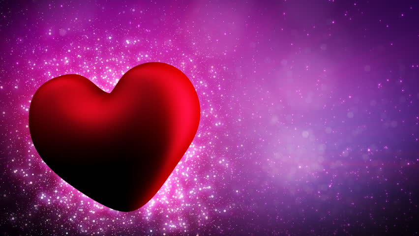 shining heart shape and particles loop last 10 sec