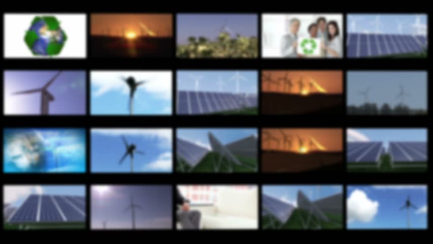 Montage illustrating the solar and wind energies