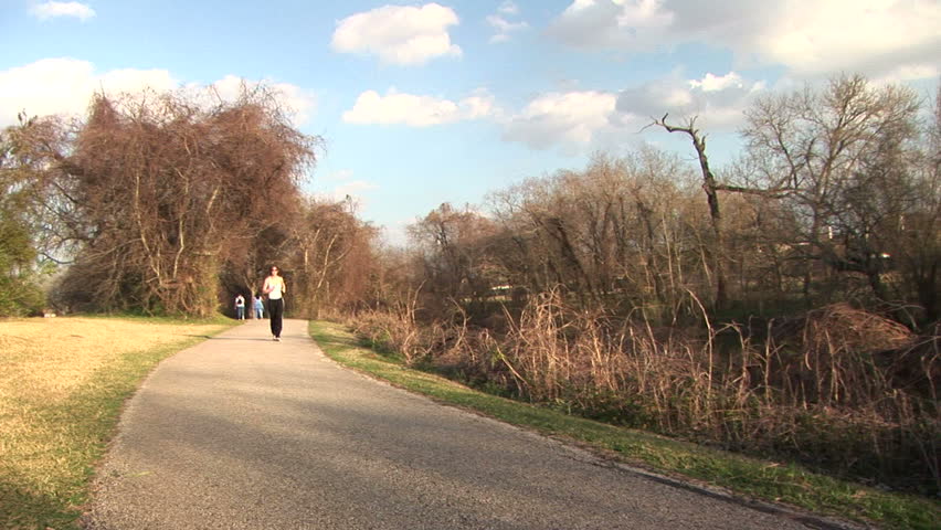 series of a woman jogging