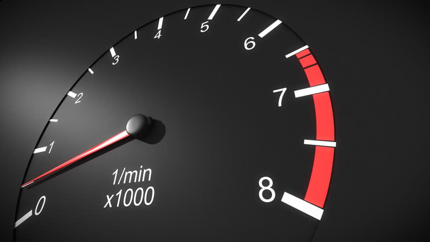 Car tachometer and moving pointer on it. HD. 