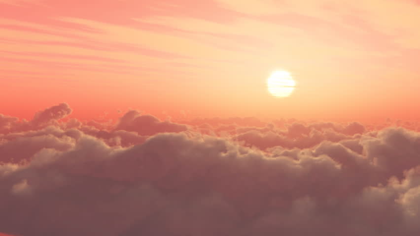 time lapse of sunrise or sunset, above the clouds,Clouds billowing.