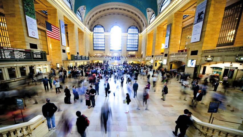 NEW YORK - MAY 6: (Timelapse View) Passengers traveling through Grand Central Station May 6, 2011 in New York, NY. Grand Central is the largest train station in the world by number of platforms.