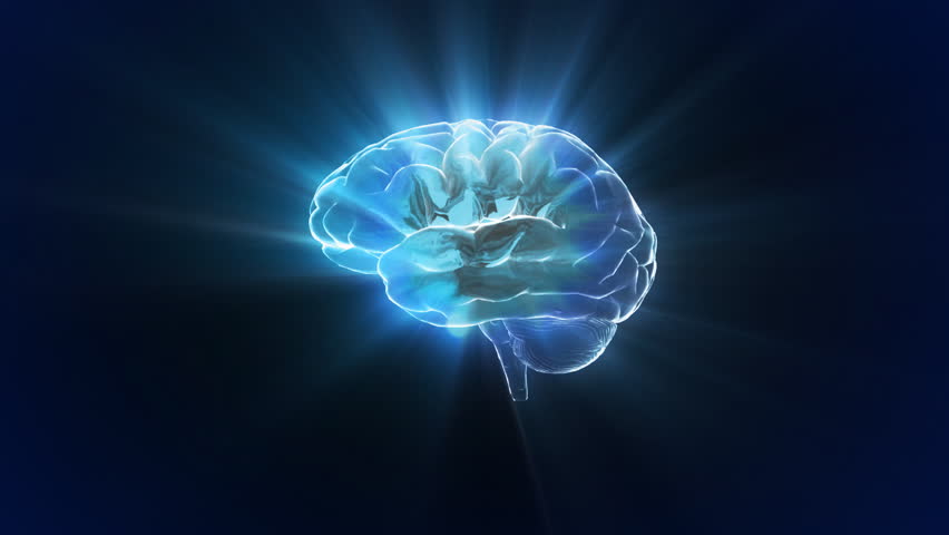 brain glow flare for the concept of thinking, education, medical use.