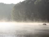 Bamboo Raft at Pangung reservoir in Maehongson, Thailand
