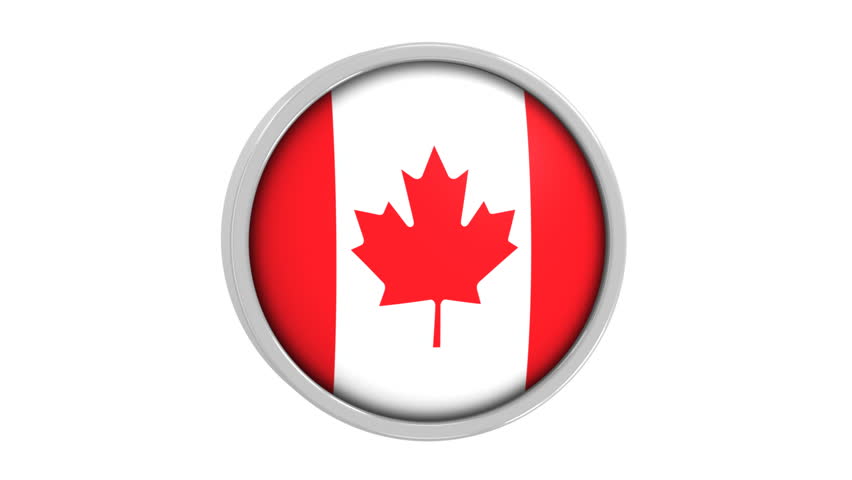 Canadian flag with circular frame. Part of a series.
