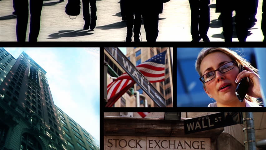 Wall Street business montage