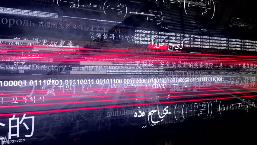 HD stream of numerical and letter data motion graphic