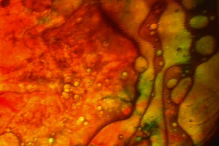 red and yellow liquid bubbles