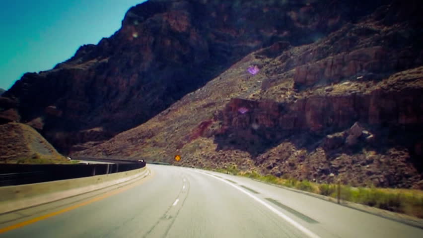 Long time-lapse of winding road
