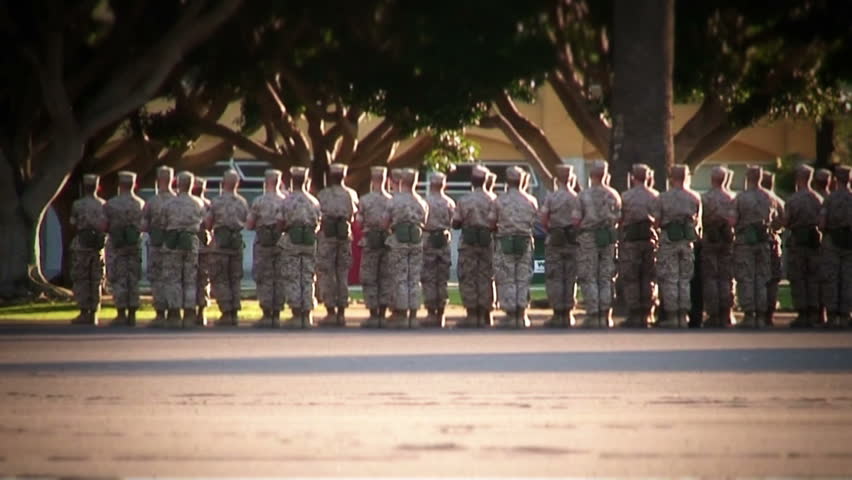 Marines practicing drill (MCRD San Diego)