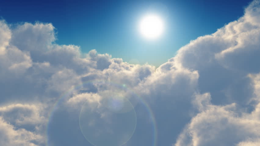 flight over clouds, loop-able 3d animation, hd