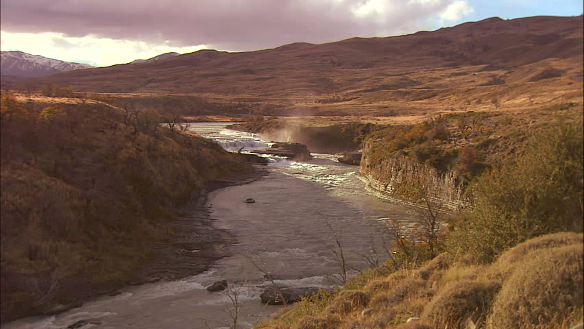 Pascua River Gorge With Mist Rising From River Waterfalls
