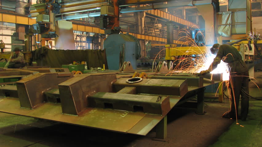 Time lapse of welding on an industrial plant