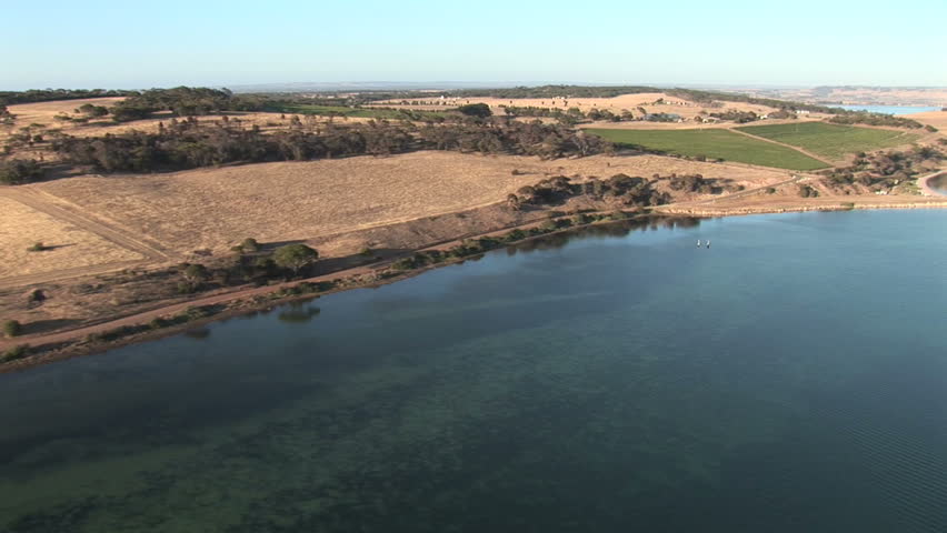 Aerial view of coastal vineyard on Kangaroo Island, South Australia