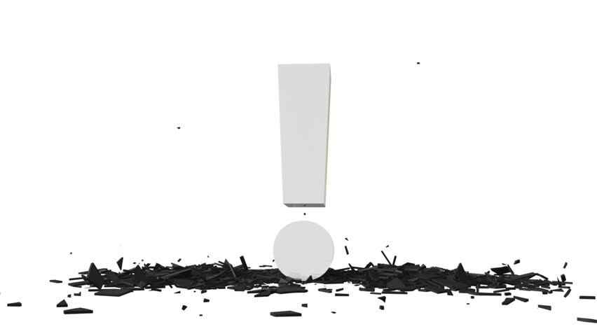 exclamation point pounds question mark to pieces (FULL HD)