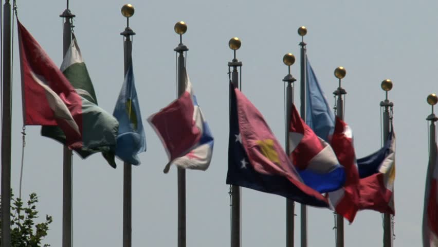 Flags at the United Nations, New York City. 