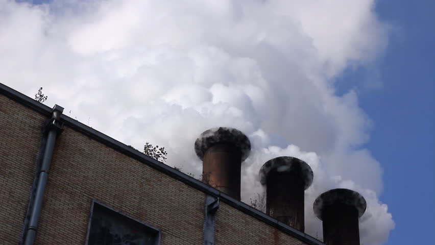 Smoke and steam from industrial plants