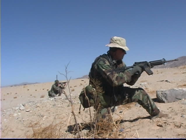 US Marines train in the desert