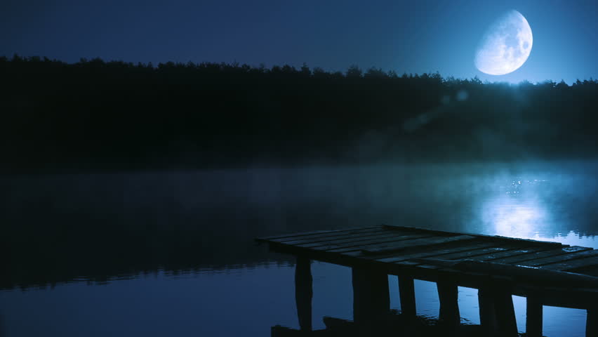 Moon-lit night in the lake - postproduction. Romantic sight. Perfect backgrounds for a journey or meditation. 
HD 1080 25p video loop. Clip ID: moon1_HD
