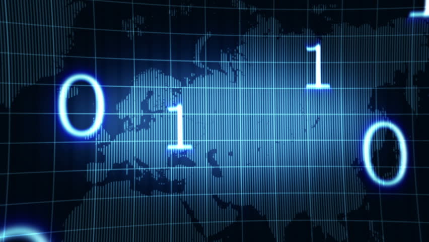 Abstract animated background with world map and numbers,animation HD 1080