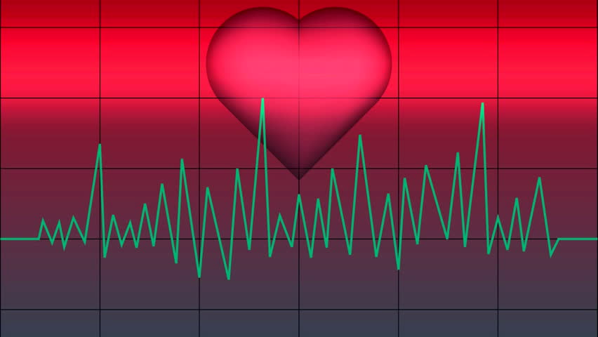 Abstract heart monitor effect starting fast then slowing down. HD 1080i