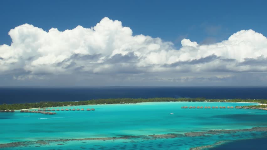 Time Lapse Clouds over Bora Bora Lagoon, French Polynesia 