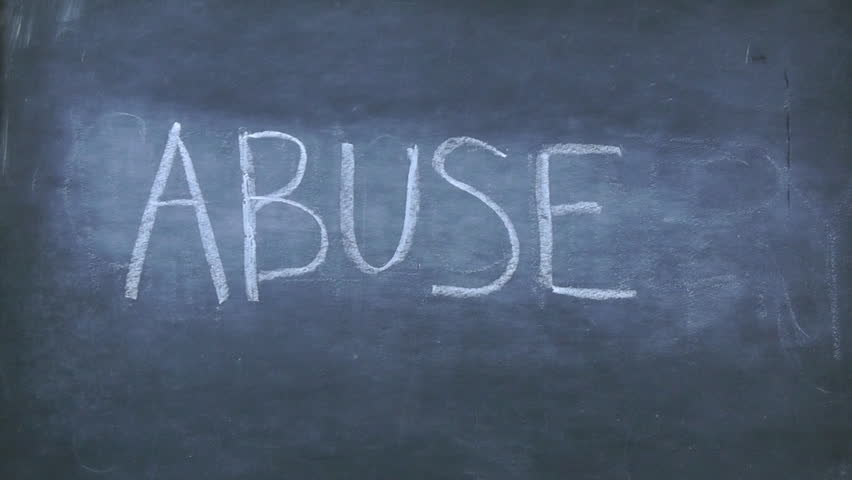 Erase Abuse - word is erased from a chalkboard
