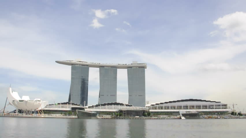SINGAPORE - NOVEMBER 12: (Timelapse View) Marina Bay Sand on November 12, 2010. It is Singapore's Integrated Resorts feature casino, hotel, convention centre, art and science museum and shopping mall. 