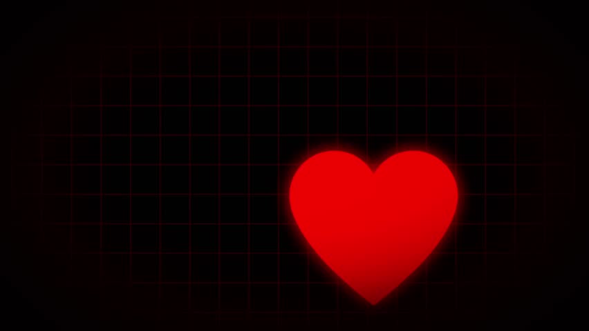 Electronic cardiogram with red beated heart 