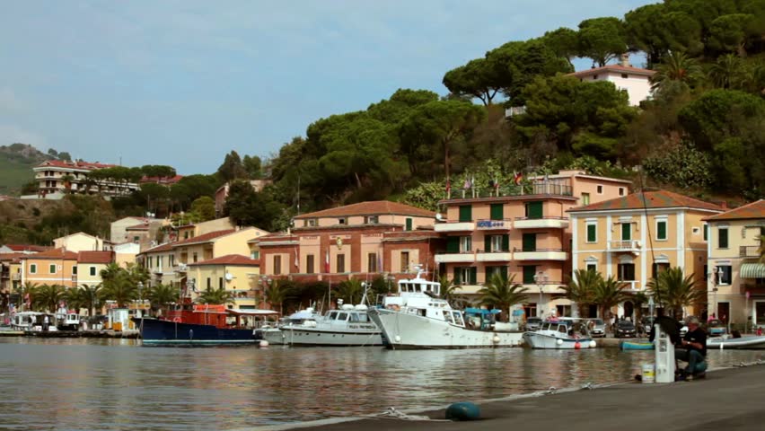 Pier In Porto Azzurro, Elba Island, Italy - Video clip of Porto Azzurro, Elba Island, Italy.