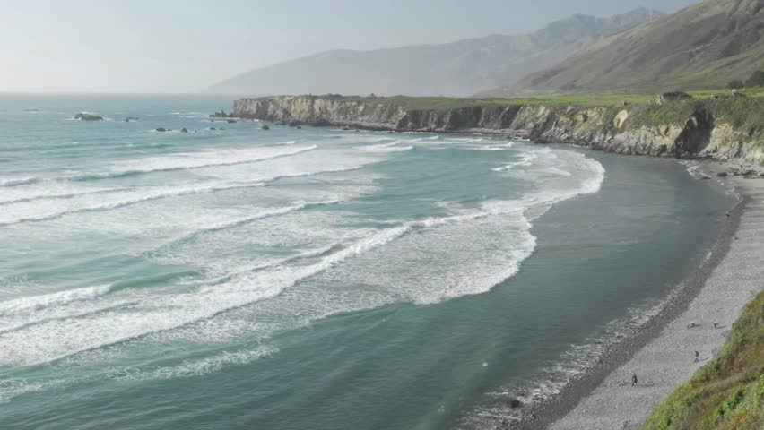 Panning time lapse of waves breaking on Sand Dollar Beach in Big Sur, California.