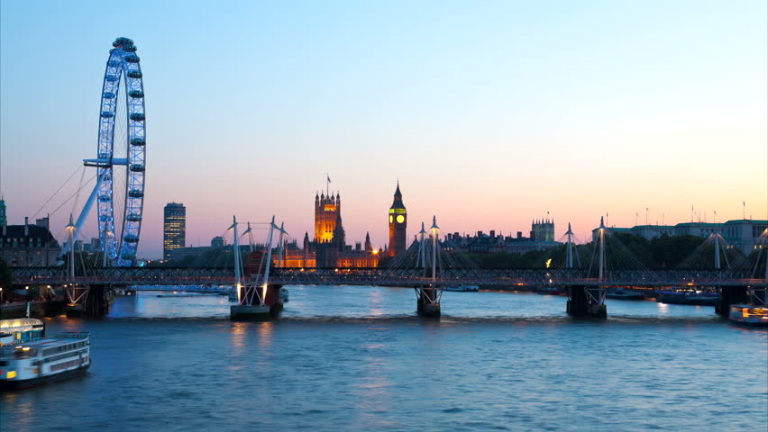 London skyline at dusk