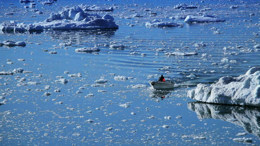Small Craft Between Ice Floes