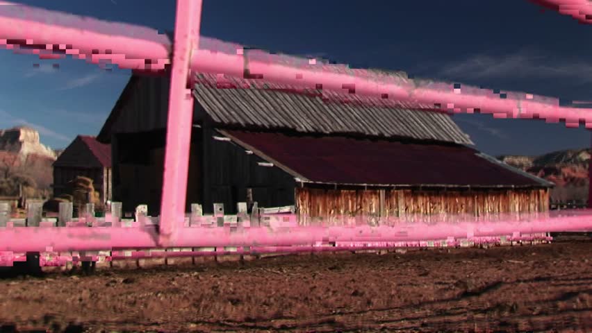Jib up of a ranch barn in rural Utah.