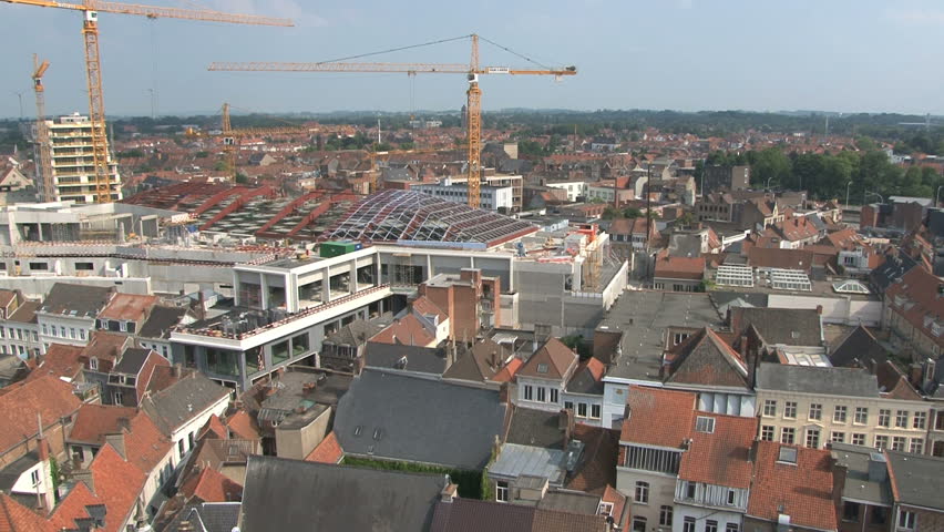 Medieval city view in Belgium