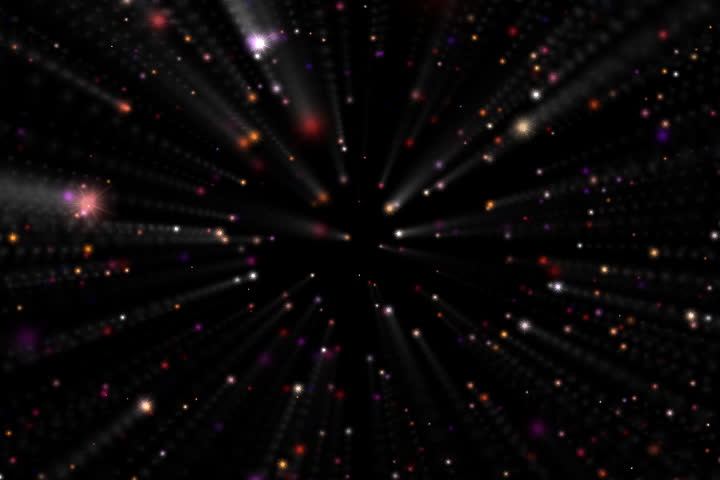 A galaxy of shooting stars with gentle radial blur