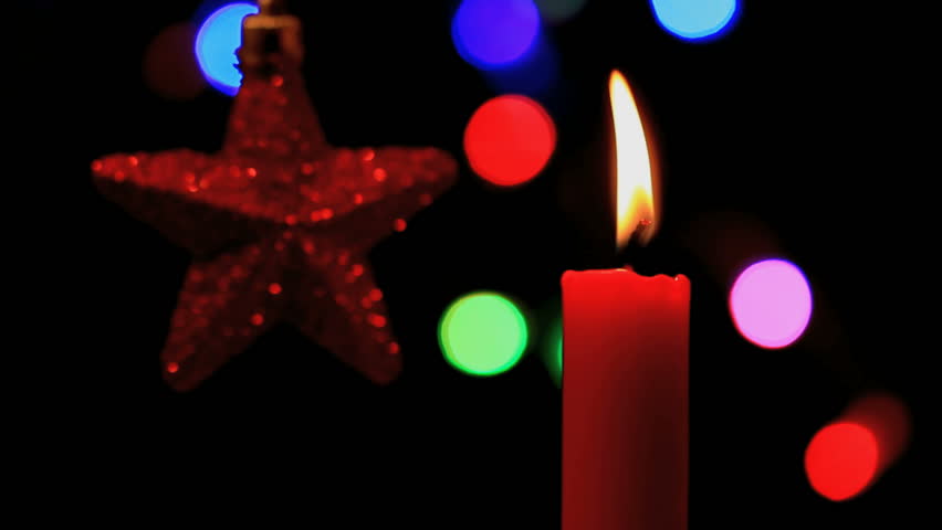 candle with star and color light