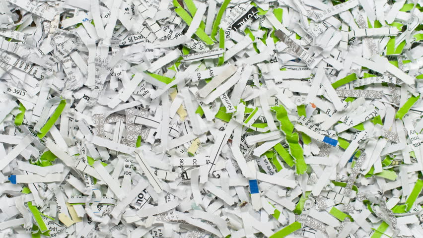 Stop motion with shredded paper scraps